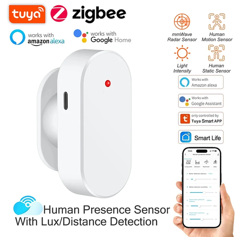 Детектор присутствия человека Tuya Zigbee Smart Life MmWave Радар PIR Датчик движения с определением расстояния яркости Монитор дыхания
Детектор присутствия человека Tuya Zigbee Smart Life MmWave Радар PIR Датчик движения с определением расстояния яркости Монитор дыхания