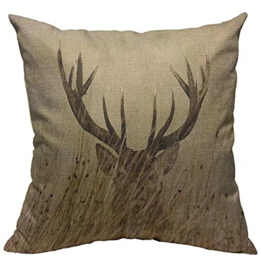 Throw Pillow Covers Antler Whitetail Deer Fawn in Wilderness Stag Countryside Rural Hunting Theme Brown Sand Brown Cotton Linen
Throw Pillow Covers Antler Whitetail Deer Fawn in Wilderness Stag Countryside Rural Hunting Theme Brown Sand Brown Cotton Linen