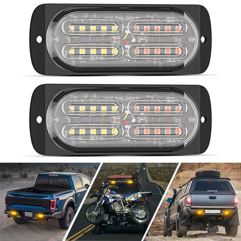 2Pcs LED Warning Lights Car Strobe 20 SMD FLASHING Universal Light LAMP Car LED Lamp Police Emergency Waterproof 12V 24V
2Pcs LED Warning Lights Car Strobe 20 SMD FLASHING Universal Light LAMP Car LED Lamp Police Emergency Waterproof 12V 24V
