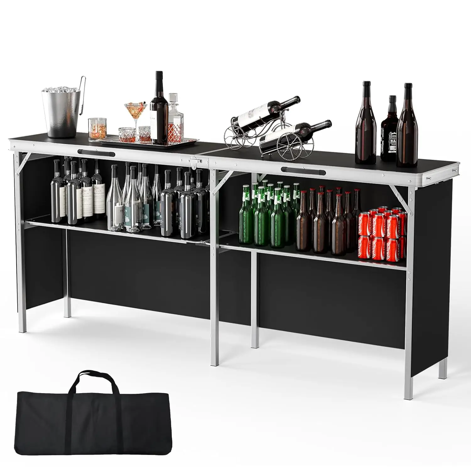 Портативный барный стол 78 дюймов, 2-уровневые полки, мобильный барный стол для мероприятий, вечеринок, кемпинга, пикников, выставок, использования в помещении, с возможностью индивидуализации
Портативный барный стол 78 дюймов, 2-уровневые полки, мобильный барный стол для мероприятий, вечеринок, кемпинга, пикников, выставок, использования в помещении, с возможностью индивидуализации