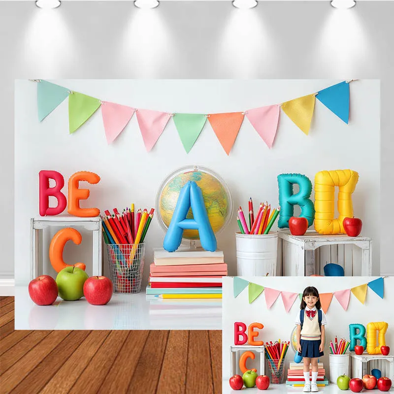 LS School Themed Photography Backdrop Kindergarten Letter Apple Pencil Globe Decor Party Kids Portrait Photo Background Studio
LS School Themed Photography Backdrop Kindergarten Letter Apple Pencil Globe Decor Party Kids Portrait Photo Background Studio