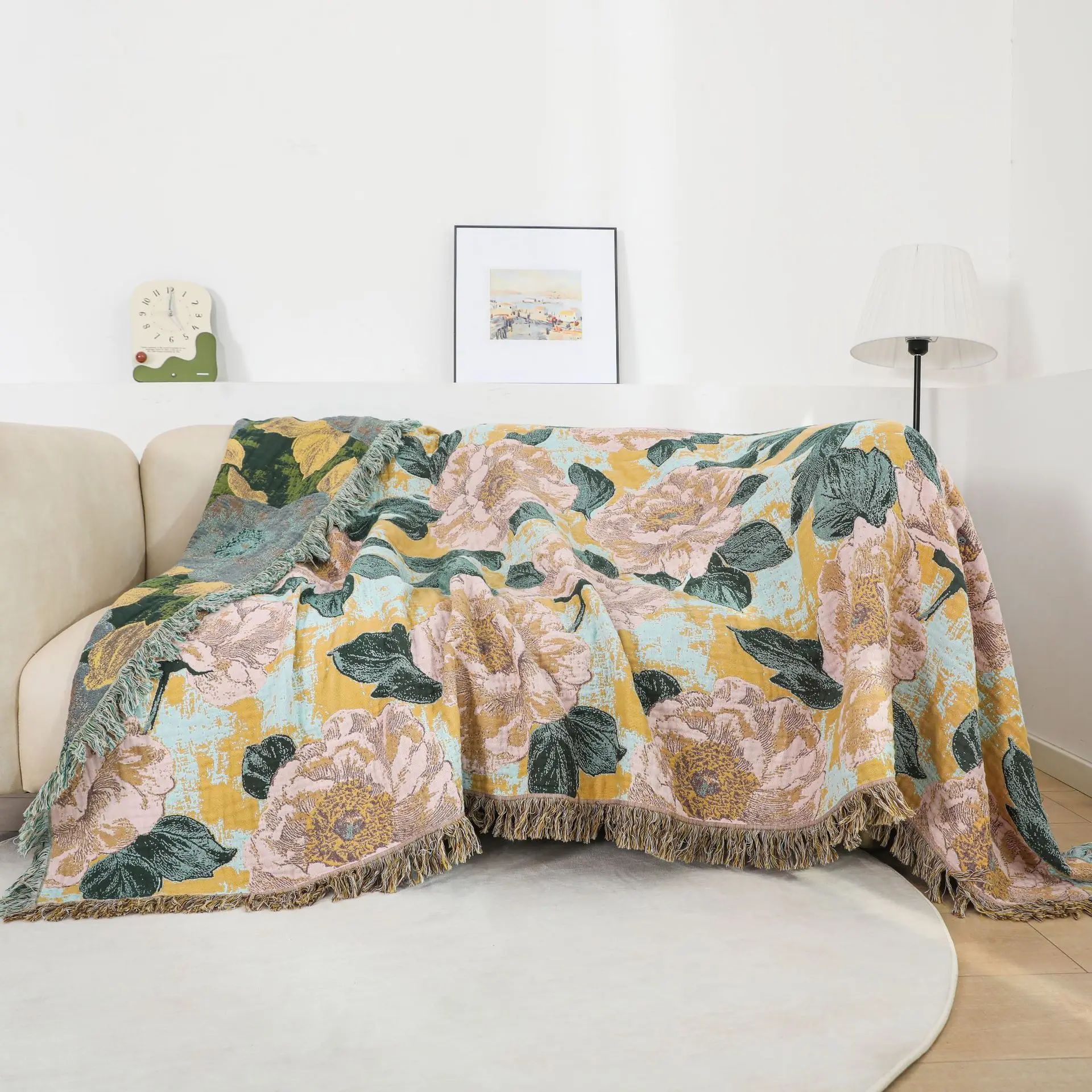 Floral Gauze Towel Blanket, Bedspread, Cotton, Sofa Towel, Delicate Jacquard, 230*250 cm, Durable, High Quality, Chinese
Floral Gauze Towel Blanket, Bedspread, Cotton, Sofa Towel, Delicate Jacquard, 230*250 cm, Durable, High Quality, Chinese