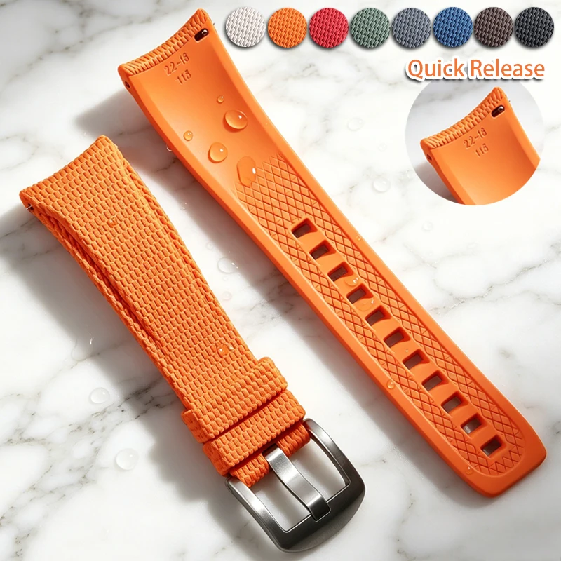 20/21/22mm Quick Release Fluororubber Watch Strap Waterproof Textured Rubber Band for Diving Multi-Color Replacement Bracelet
20/21/22mm Quick Release Fluororubber Watch Strap Waterproof Textured Rubber Band for Diving Multi-Color Replacement Bracelet