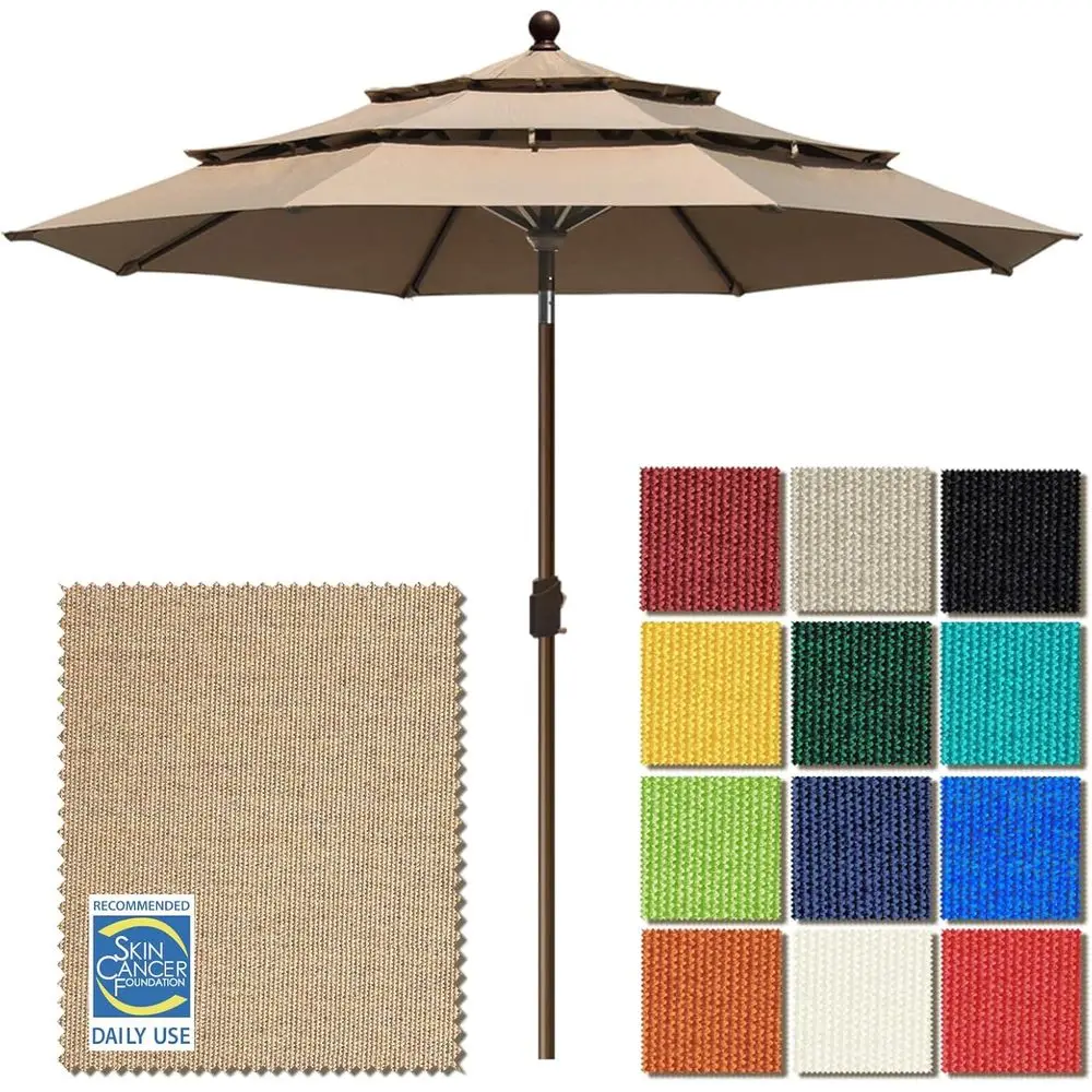 10-Year Non-Fading 3-Tier Outdoor Patio Umbrella with Crank, Windproof & UPF 50+ Sun Protection, Heavy Duty for Garden, Deck, Po
10-Year Non-Fading 3-Tier Outdoor Patio Umbrella with Crank, Windproof & UPF 50+ Sun Protection, Heavy Duty for Garden, Deck, Po