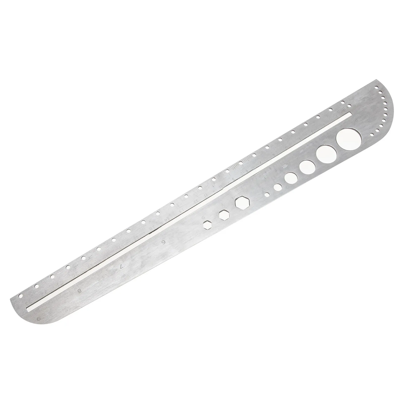 Multifunction Measuring Ruler Stainless Steel Compact Circle Indicator Template Protractor Clear Scale Design for Designers