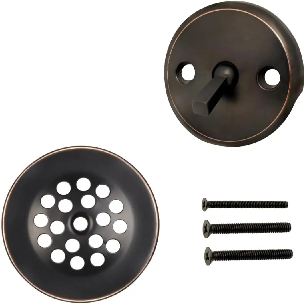 Trip Lever Bathtub Drain Kit with Strainer, 2-Hole Overflow Faceplate, Matching Screws, Chrome Finish, Universal Fit
Trip Lever Bathtub Drain Kit with Strainer, 2-Hole Overflow Faceplate, Matching Screws, Chrome Finish, Universal Fit