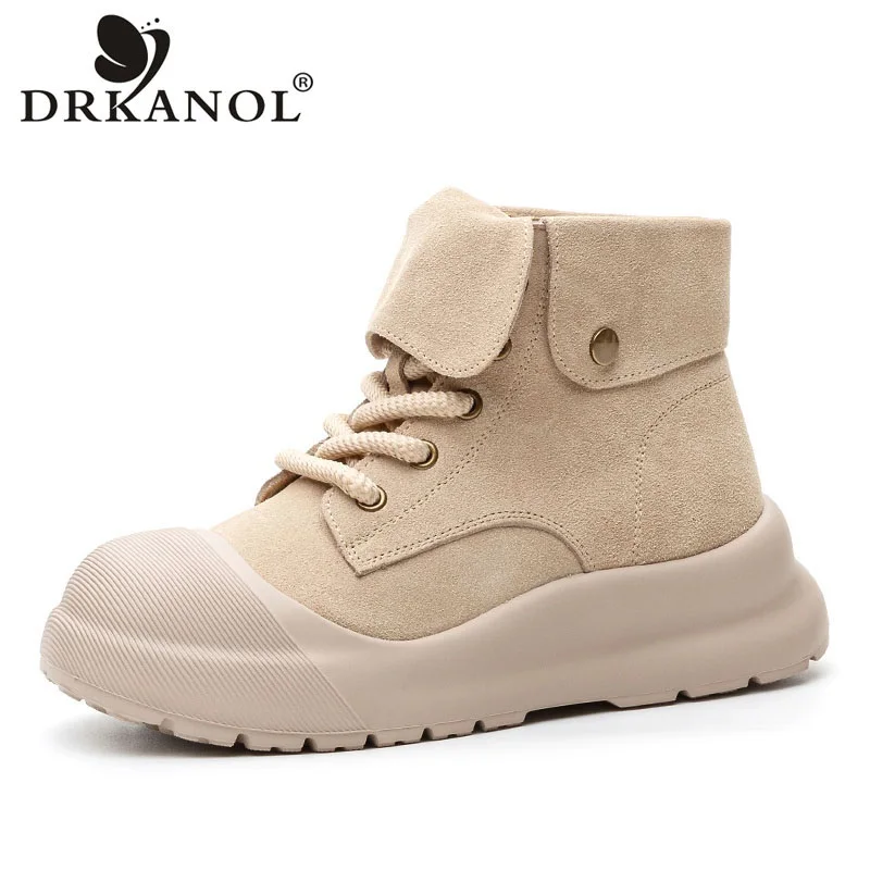 DRKANOL Cow Suede Leather Platform Ankle Boots For Women Thick Bottom Chunky Platform Wedges Heel Casual Round Toe Short Boots
DRKANOL Cow Suede Leather Platform Ankle Boots For Women Thick Bottom Chunky Platform Wedges Heel Casual Round Toe Short Boots