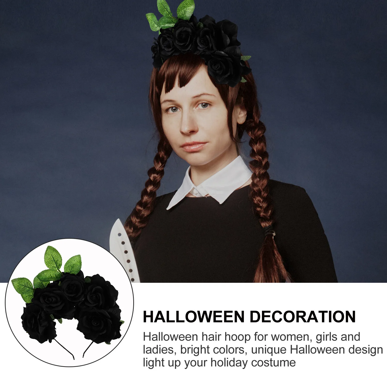 Rose Headband Halloween Hair Hoop Simulation Rose Flower Hairband Party Headpiece Bright Colors Unique Halloween Hair Accessory
Rose Headband Halloween Hair Hoop Simulation Rose Flower Hairband Party Headpiece Bright Colors Unique Halloween Hair Accessory