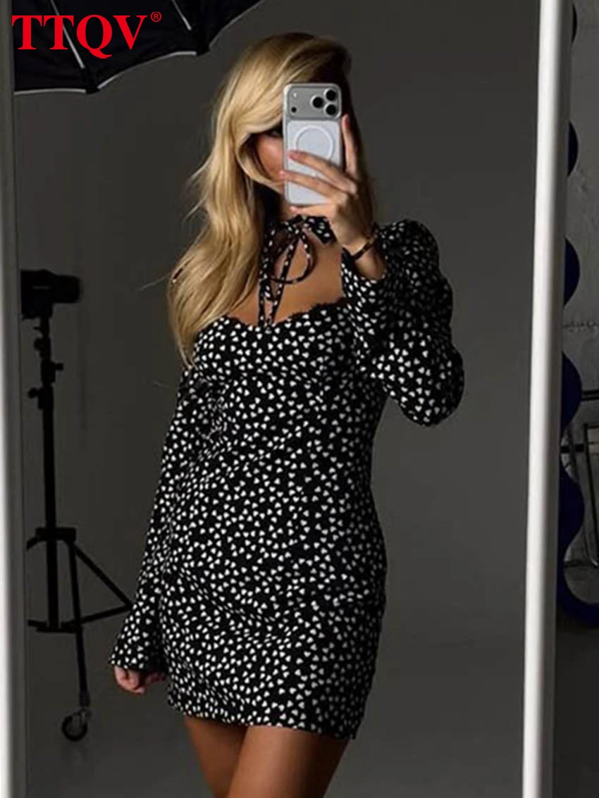 TTQV Sexy Slim Print Women's Dress 2026 Fashion Stand Collar Long Sleeve Mini Dresses Lady Elegant Classic Lace-Up Female Dress
TTQV Sexy Slim Print Women's Dress 2026 Fashion Stand Collar Long Sleeve Mini Dresses Lady Elegant Classic Lace-Up Female Dress
