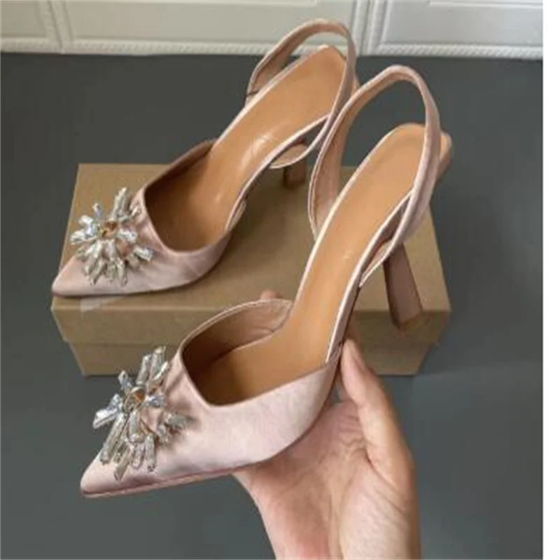 2025 women's rhinestones and pink high heels, crystal summer shoes, party and graduation shoes
2025 women's rhinestones and pink high heels, crystal summer shoes, party and graduation shoes