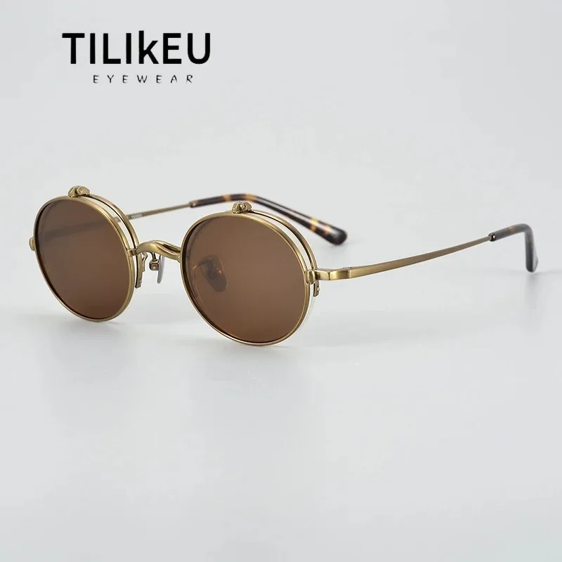 Japanese Designer Handmade Flip Cover Titanium Glasses Frame KMN54 Men Retro Round Half-Frame Eyeglasses Women Luxury Eyewear
Japanese Designer Handmade Flip Cover Titanium Glasses Frame KMN54 Men Retro Round Half-Frame Eyeglasses Women Luxury Eyewear