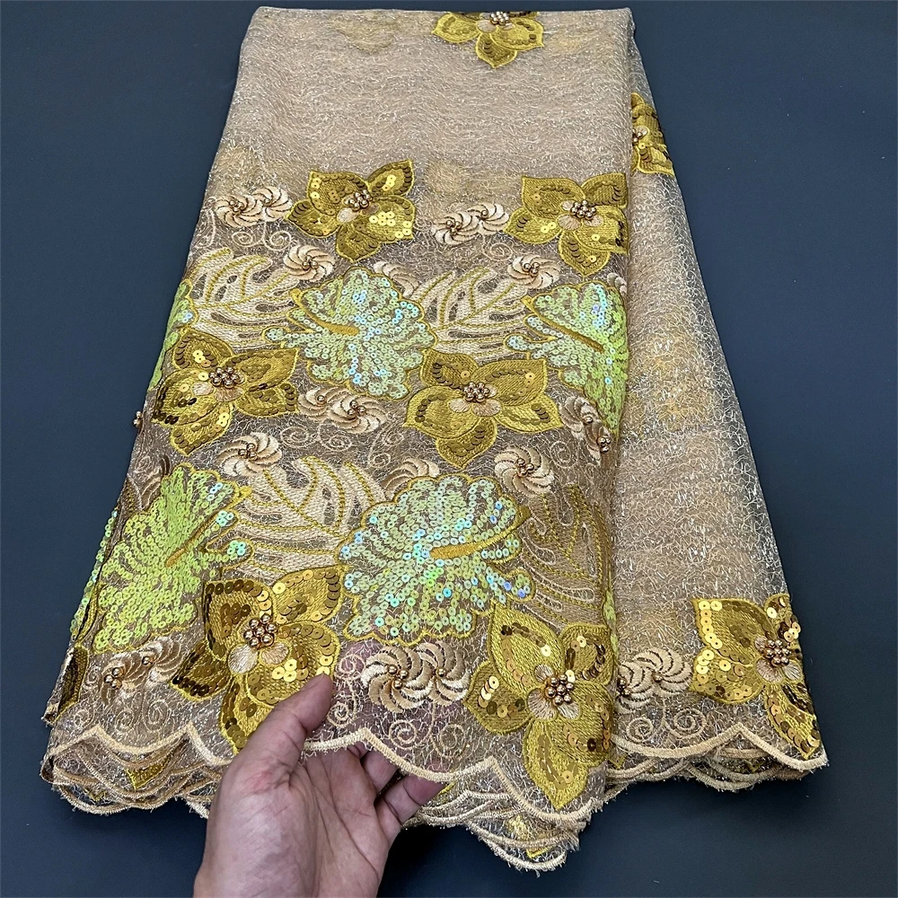 High Quality 2024African Nigerian Lace Fabric Embroidery Tulle Pure Wedding Party Dress Guipure SequinsFor Sewing 5yards
High Quality 2024African Nigerian Lace Fabric Embroidery Tulle Pure Wedding Party Dress Guipure SequinsFor Sewing 5yards