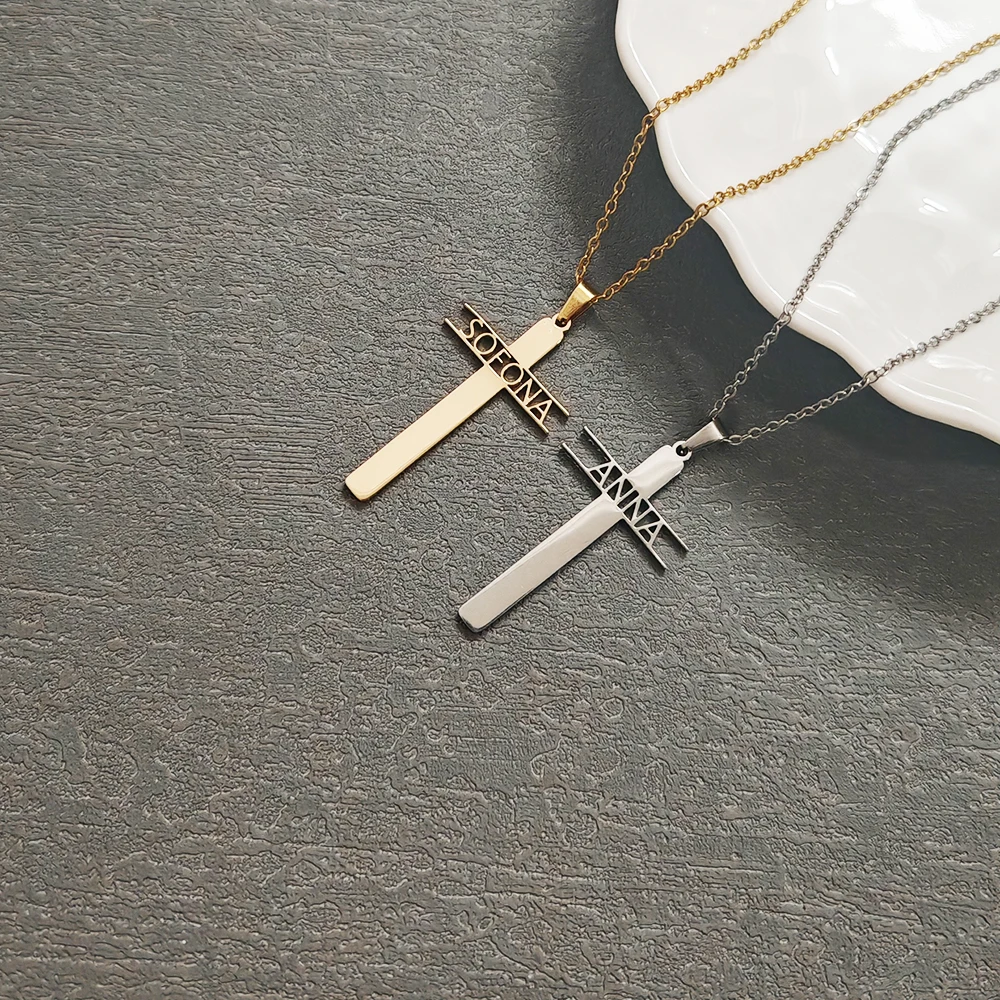 Custom Name letter cross necklace for Women Personalized Stainless Steel Necklace Jewelry Gift for Child Kids Birthday Gift
Custom Name letter cross necklace for Women Personalized Stainless Steel Necklace Jewelry Gift for Child Kids Birthday Gift