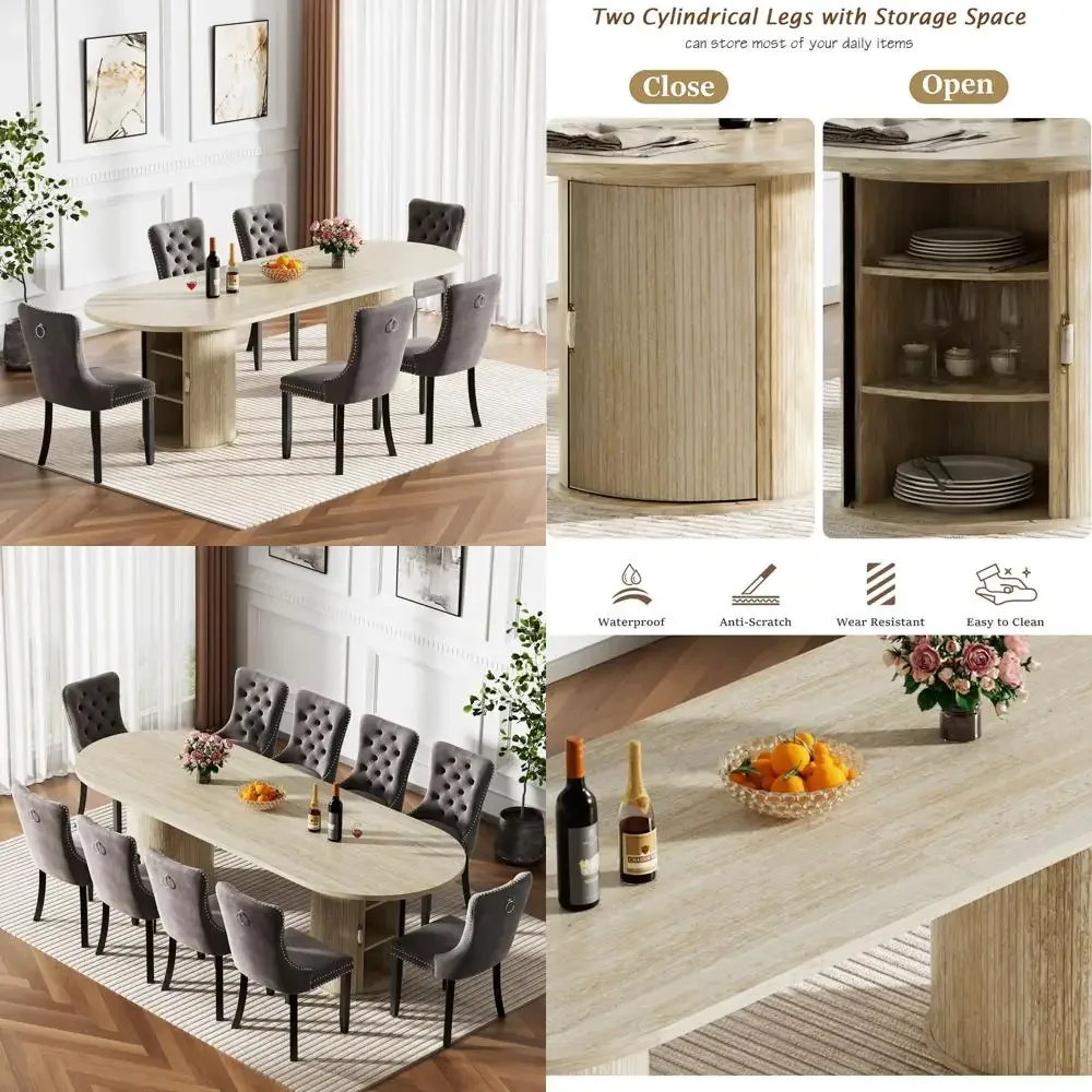 Expandable Oval Dining Table for 6-10 People, Converts from 63 to 94, Pillar Base, Natural Finish
Expandable Oval Dining Table for 6-10 People, Converts from 63 to 94, Pillar Base, Natural Finish