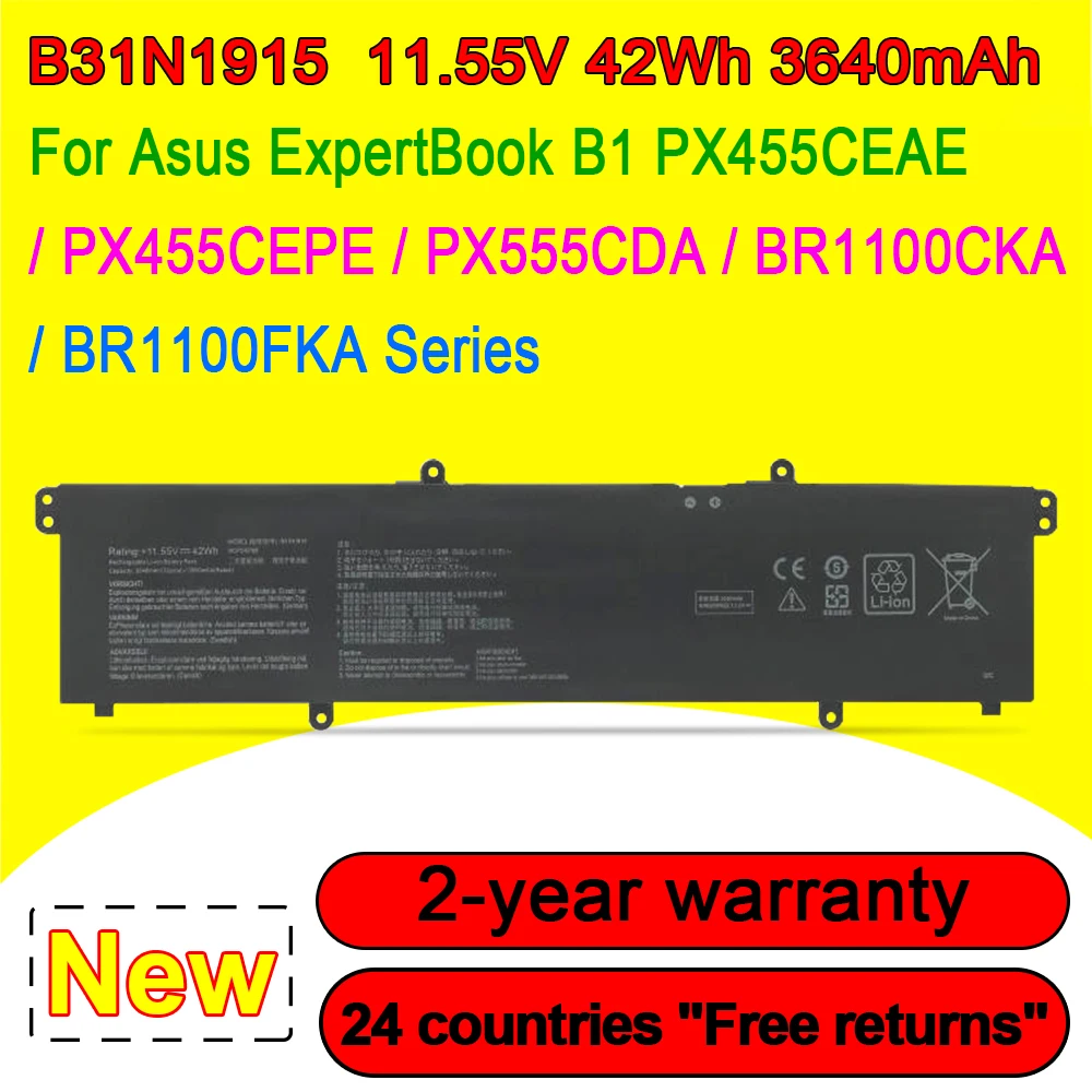 Новый аккумулятор для ноутбука B31N1915 Asus ExpertBook B1 B1400 B1 B1500 BR1100CKA BR1100FKA ExpertBook L1 L1400CDA L1500CDA
Новый аккумулятор для ноутбука B31N1915 Asus ExpertBook B1 B1400 B1 B1500 BR1100CKA BR1100FKA ExpertBook L1 L1400CDA L1500CDA