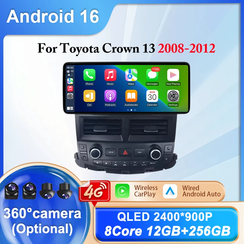 12.3 Inch Car Radio For Toyota Crown 13 2008-2012 Android Auto Wireless CarPlay Multimedia Car Video Player GPS Navigation DSP
12.3 Inch Car Radio For Toyota Crown 13 2008-2012 Android Auto Wireless CarPlay Multimedia Car Video Player GPS Navigation DSP