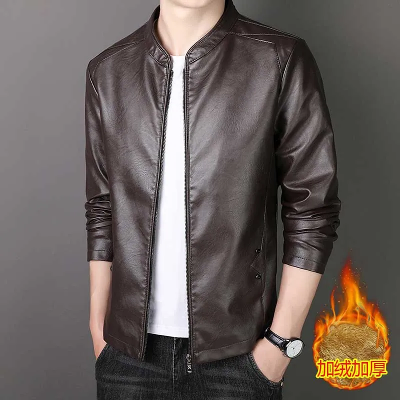 Leather Men's Short PU Leather Jacket New Spring Autumn Thin Casual Business Jacket Men's Velvet Thickening
Leather Men's Short PU Leather Jacket New Spring Autumn Thin Casual Business Jacket Men's Velvet Thickening