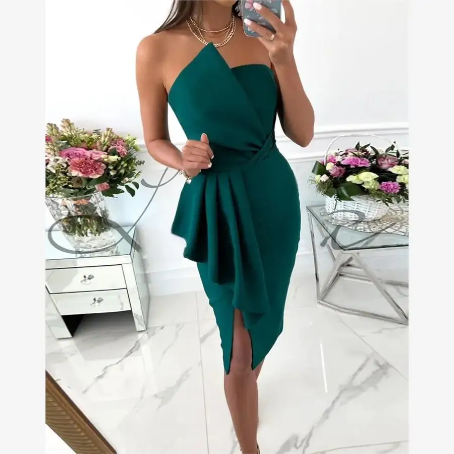 Street Style Draped Detail Slit Party Dress One Shoulder Banded Draped Midi Dress Long Sleeve Zipper Closure Evening Gown
Street Style Draped Detail Slit Party Dress One Shoulder Banded Draped Midi Dress Long Sleeve Zipper Closure Evening Gown