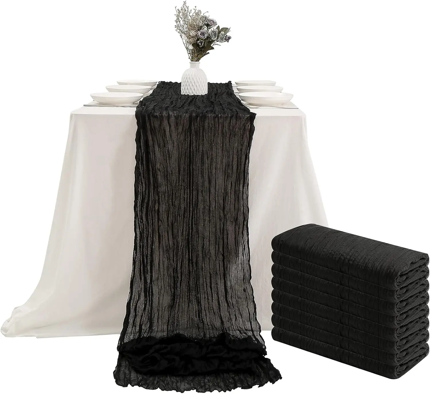 Black Cheesecloth Table Runner 13.3ft Boho Gauze Cheese Cloth Table Runner Rustic Sheer Runner 160inch Long for Wedding Bridal
Black Cheesecloth Table Runner 13.3ft Boho Gauze Cheese Cloth Table Runner Rustic Sheer Runner 160inch Long for Wedding Bridal