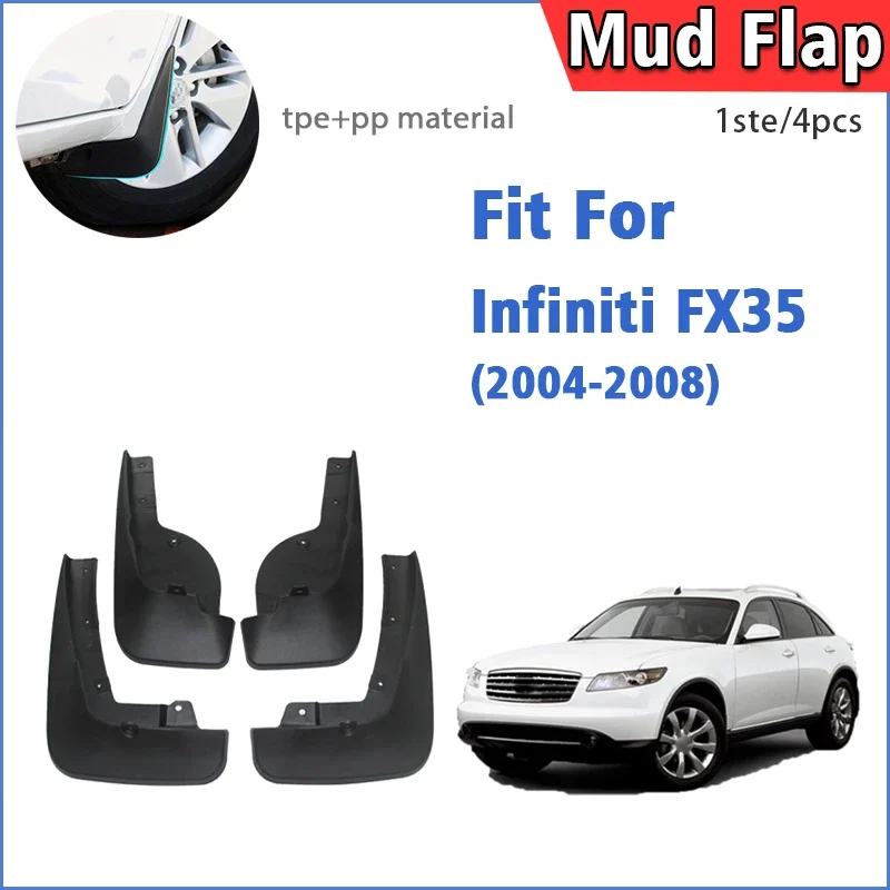 Front Rear 4pcs FOR Infiniti FX35 Mudflaps Mud Flap Guards Splash Mudflaps Car Accessories 2004 2005 2006 2007 2008
Front Rear 4pcs FOR Infiniti FX35 Mudflaps Mud Flap Guards Splash Mudflaps Car Accessories 2004 2005 2006 2007 2008