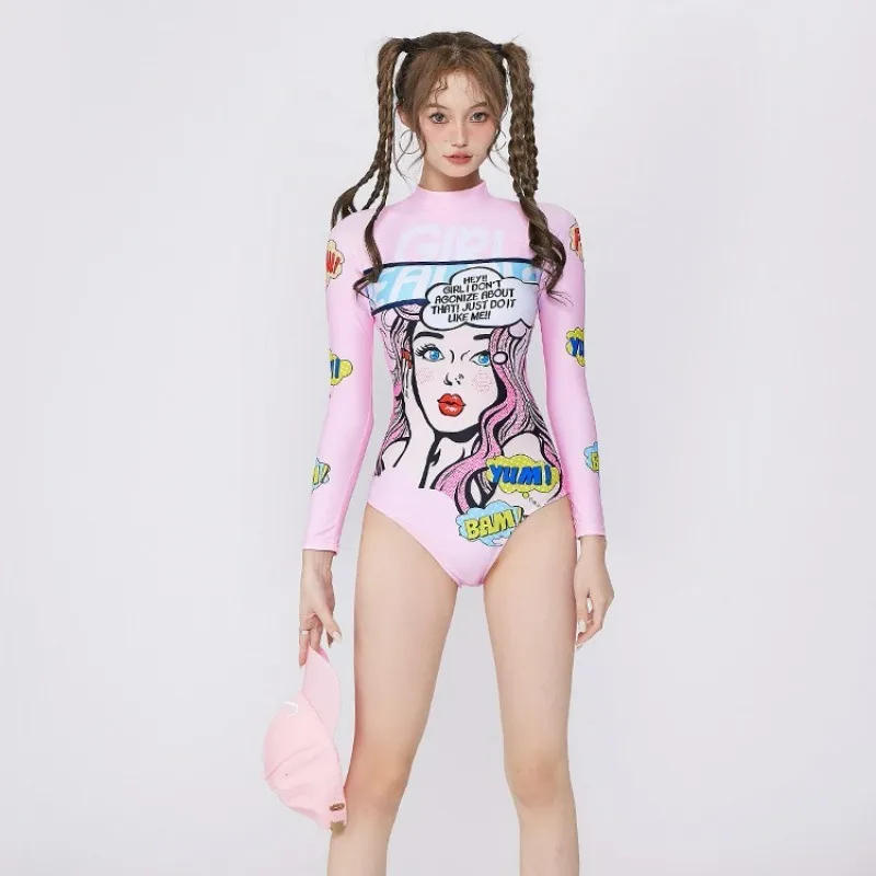 Women's One-piece Swimwear Diving Suit Long Sleeve Sunscreen Cartoon Jellyfish Snorkeling Slimming Surf Digital Print Swimsuit
Women's One-piece Swimwear Diving Suit Long Sleeve Sunscreen Cartoon Jellyfish Snorkeling Slimming Surf Digital Print Swimsuit