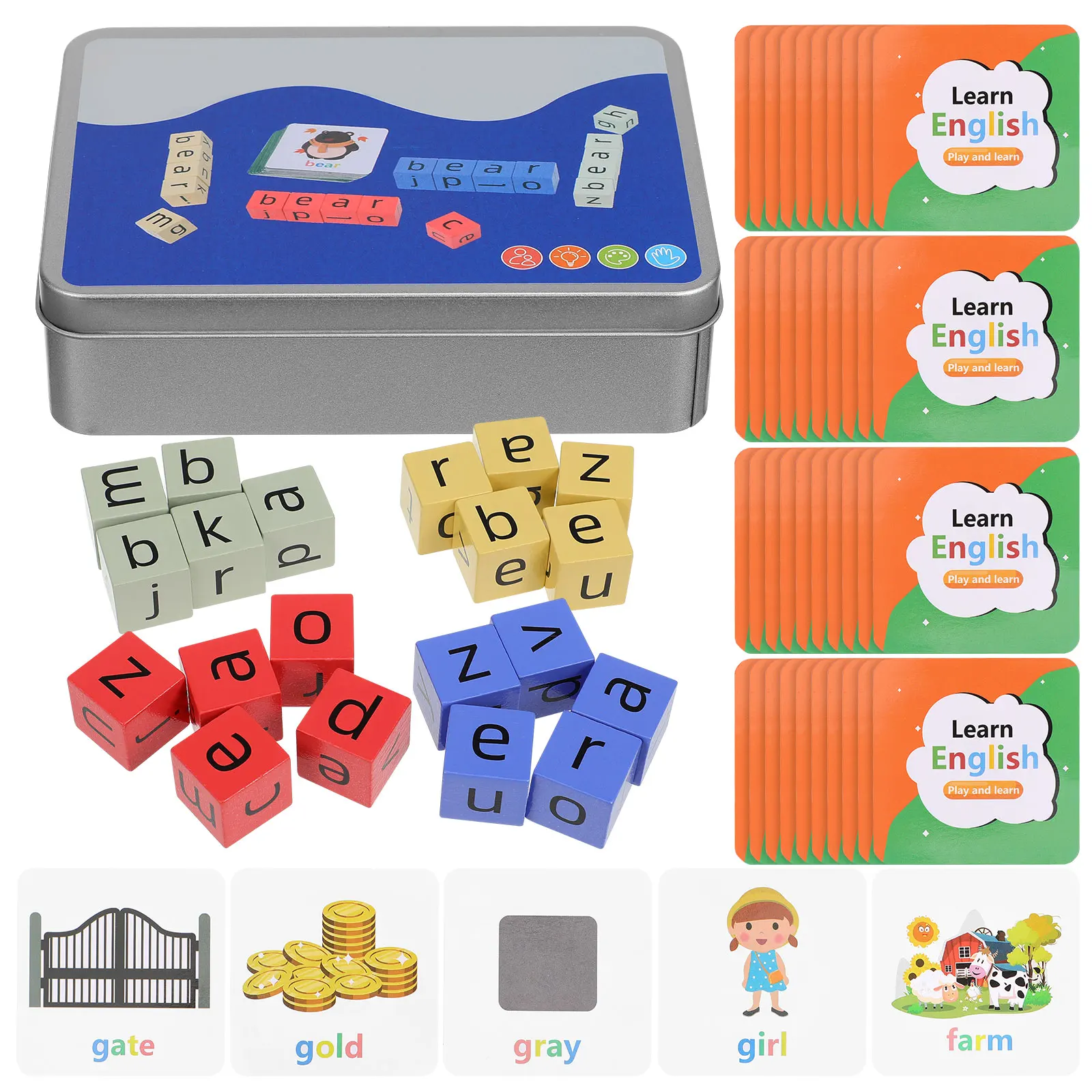 Spelling Word Cards Cubes Kids Letter Tiles Learn Games Wooden Alphabet Matching Blocks Baby Activity Cube Literacy
Spelling Word Cards Cubes Kids Letter Tiles Learn Games Wooden Alphabet Matching Blocks Baby Activity Cube Literacy