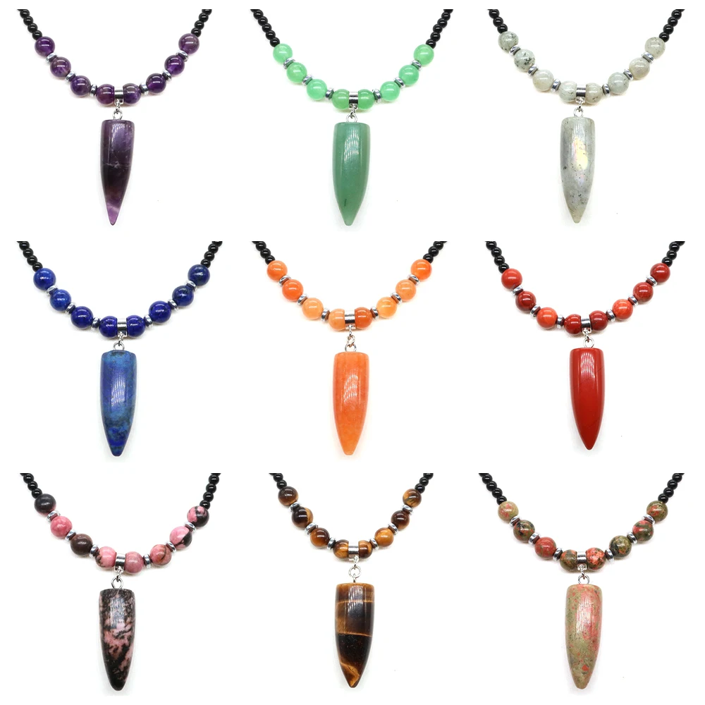 Bullet Shape Healing Crystal Necklaces For Women Girls Fashion Party Daily Jewelry Trendy Natural Stones Beads Chain Gem Pendant
Bullet Shape Healing Crystal Necklaces For Women Girls Fashion Party Daily Jewelry Trendy Natural Stones Beads Chain Gem Pendant