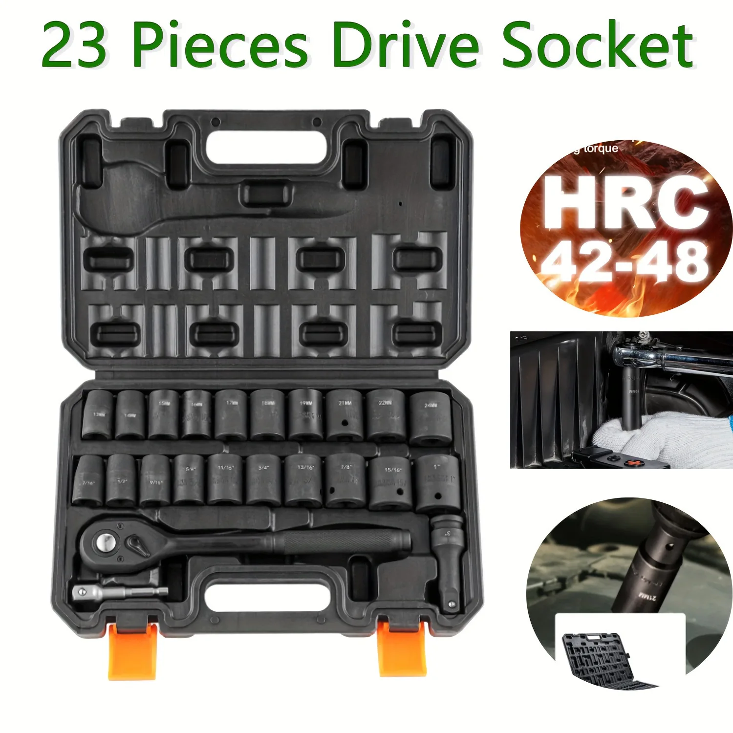 Suitable for manufacturers to supply 23 Pieces Drive Socket 1/2 inch 23-piece set, car maintenance and repair sleeve
Suitable for manufacturers to supply 23 Pieces Drive Socket 1/2 inch 23-piece set, car maintenance and repair sleeve