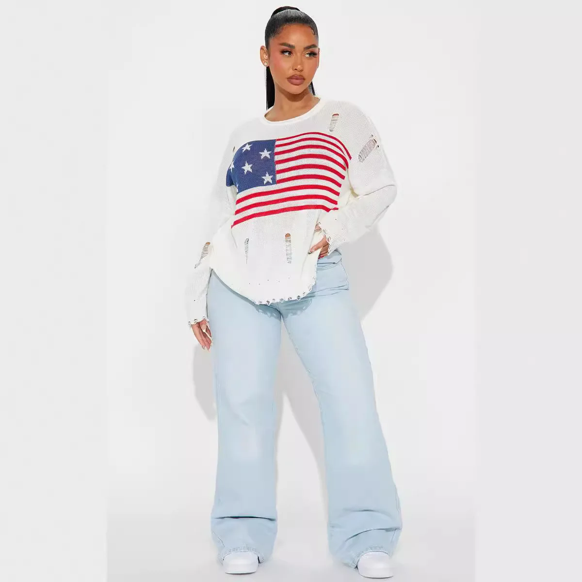 Y2k Round Neck Long Sleeved Usa Jacquard Harajuku Sweater Knitted Sweater Vintage Top Oversize Streetwear High Street Clothes
Y2k Round Neck Long Sleeved Usa Jacquard Harajuku Sweater Knitted Sweater Vintage Top Oversize Streetwear High Street Clothes