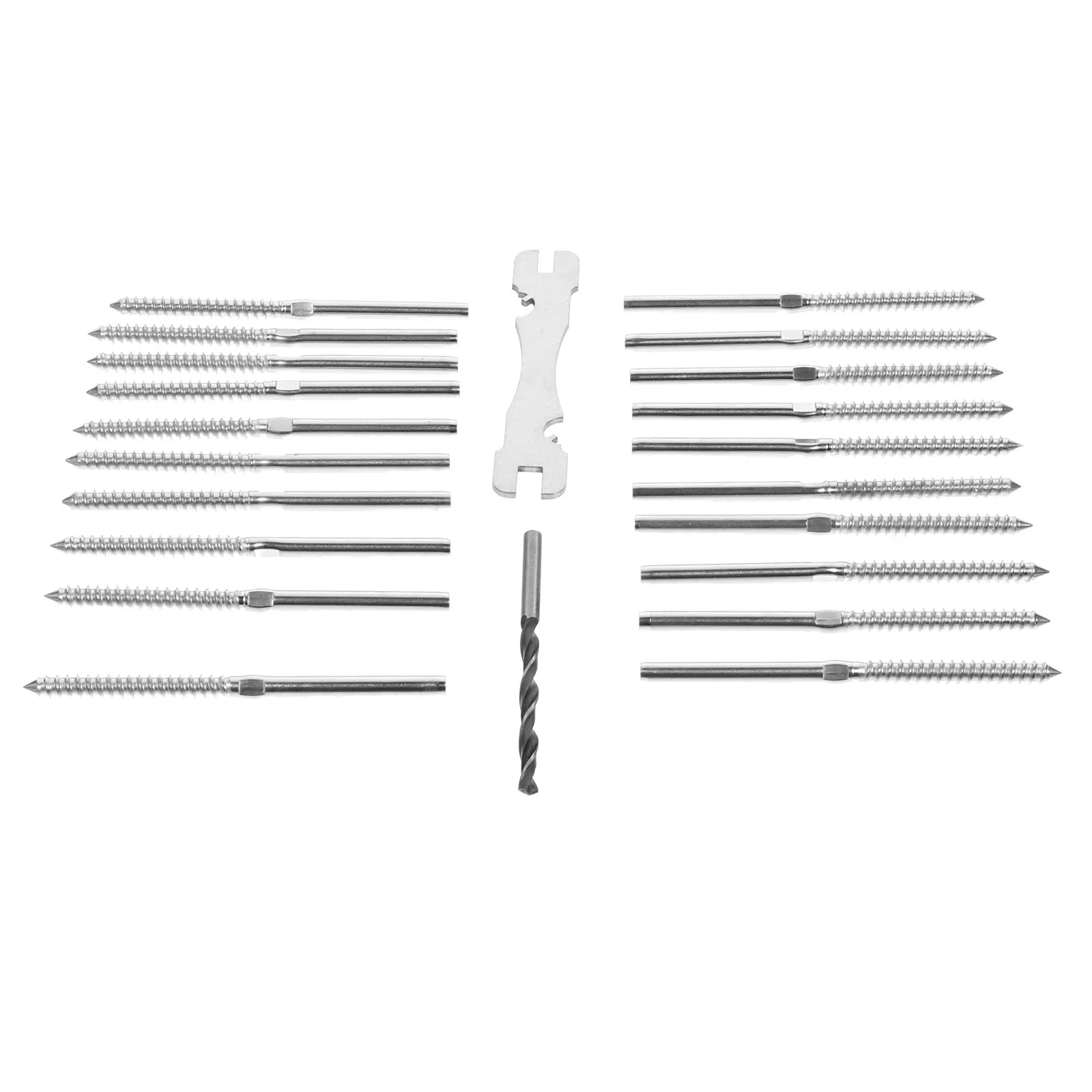 20Pcs Stainless Steel Deck Railing Screws Thread Lag Screws for Wood Posts Cable Tensioning No Turnbuckle Needed
20Pcs Stainless Steel Deck Railing Screws Thread Lag Screws for Wood Posts Cable Tensioning No Turnbuckle Needed