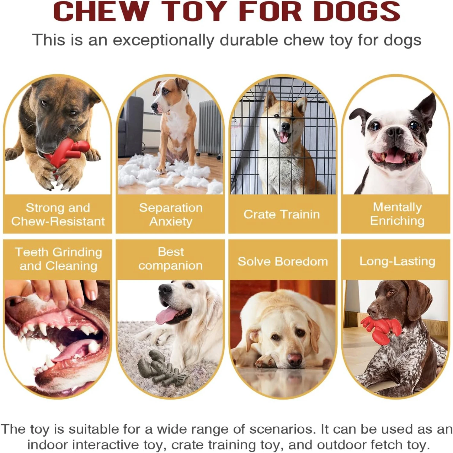 Durable Premium Indestructible Chew Toy for Power Chewers - Guaranteed Long Playtime for Active Pets - Reliable Strength Ensures
Durable Premium Indestructible Chew Toy for Power Chewers - Guaranteed Long Playtime for Active Pets - Reliable Strength Ensures