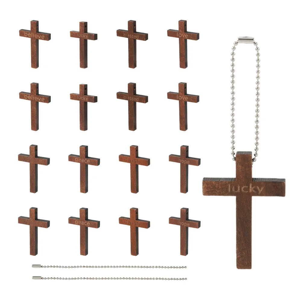 80pcs 44x30x5mm Cross Wooden Pendants with Iron Ball Chain For Jewelry Religious Necklace DIY Making Accessories
80pcs 44x30x5mm Cross Wooden Pendants with Iron Ball Chain For Jewelry Religious Necklace DIY Making Accessories