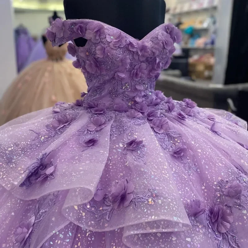 Elegant Real Picture Saudi Arabic Lavender Quinceanera Dress 3D Flowers Sweet 1615 Girls Ball Formal Gowns vestidos de 15 Anos
Elegant Real Picture Saudi Arabic Lavender Quinceanera Dress 3D Flowers Sweet 1615 Girls Ball Formal Gowns vestidos de 15 Anos