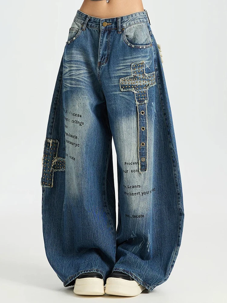 Y2K Curved Knife Jeans Women Wide Leg American Retro Loose Fit Sickle Banana Pants Autumn
Y2K Curved Knife Jeans Women Wide Leg American Retro Loose Fit Sickle Banana Pants Autumn
