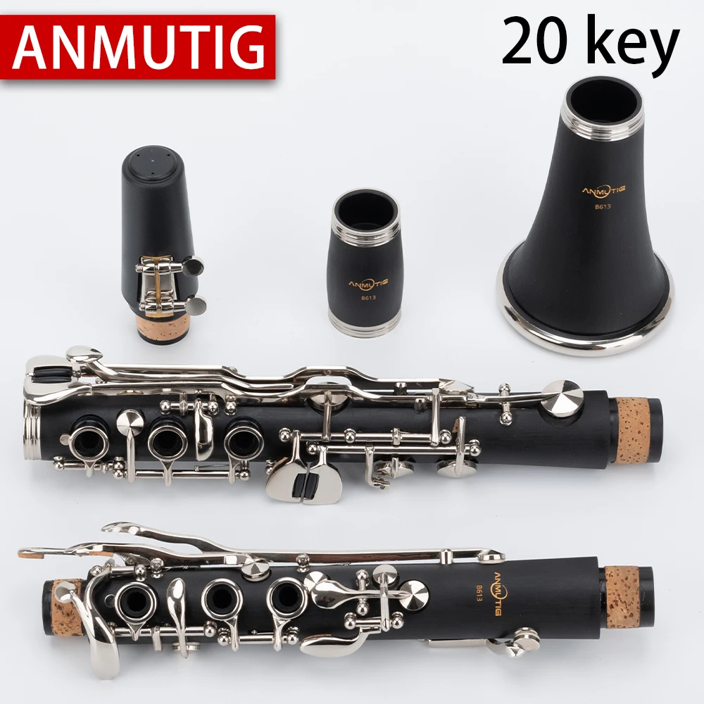 ANMUTIG Bb Clarinet Germa Oehler Hard Rubber Tube Body 20 Keys B613
ANMUTIG Bb Clarinet Germa Oehler Hard Rubber Tube Body 20 Keys B613