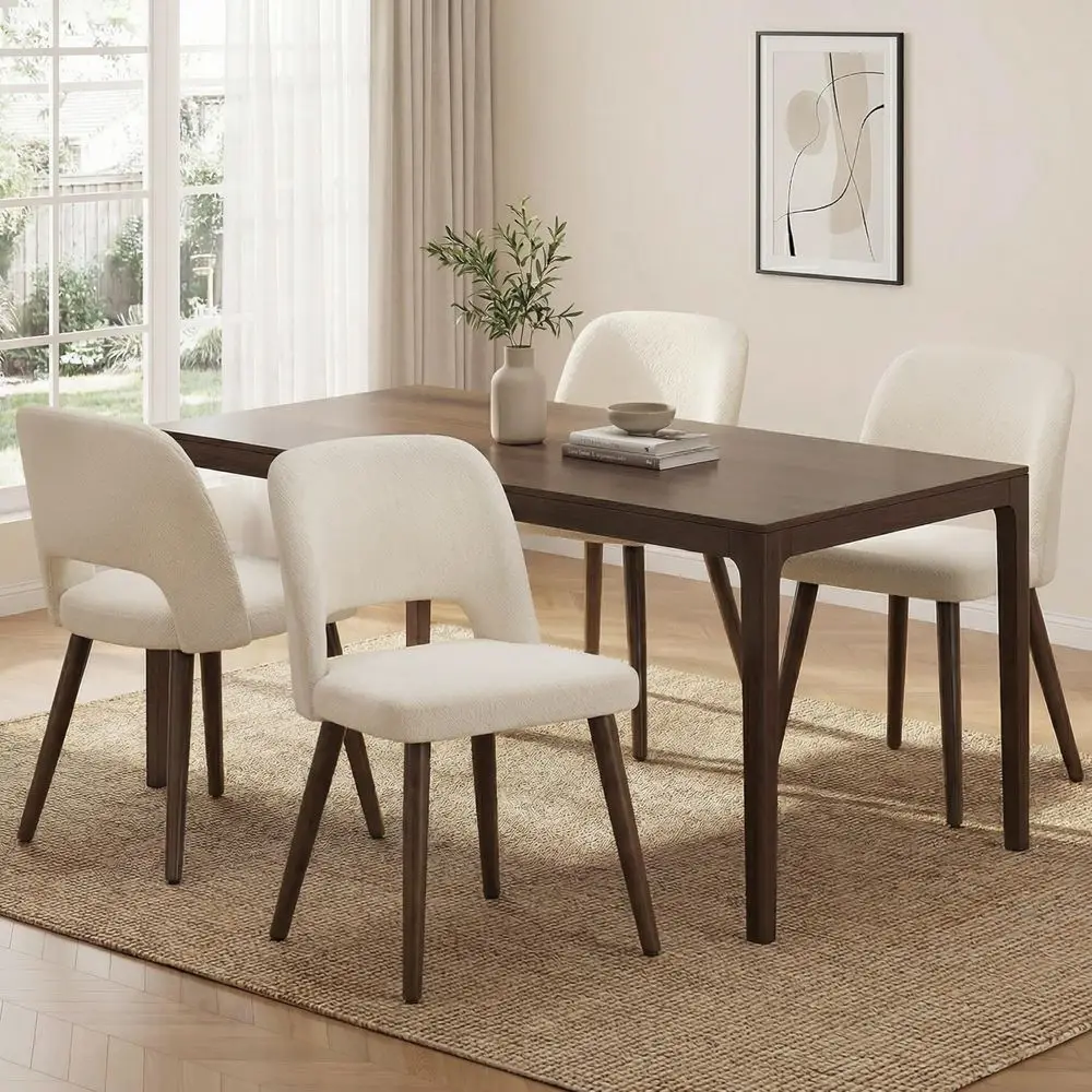 Wooden Dining Chairs Set of 4, 19.3 Modern Fabric Upholstered Dining Room Chair with Ergonomic Curved Backrest for Kitchen Dini
Wooden Dining Chairs Set of 4, 19.3 Modern Fabric Upholstered Dining Room Chair with Ergonomic Curved Backrest for Kitchen Dini