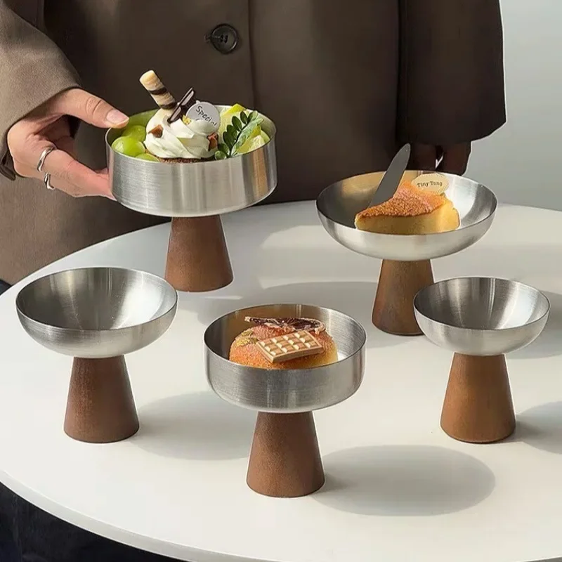 Stainless Steel Bowl Cup Wooden Gem Goblet Dessert Cake Ice Cream Bowl Household Fruit Salad Bowl, Pudding Ice cream cup
Stainless Steel Bowl Cup Wooden Gem Goblet Dessert Cake Ice Cream Bowl Household Fruit Salad Bowl, Pudding Ice cream cup