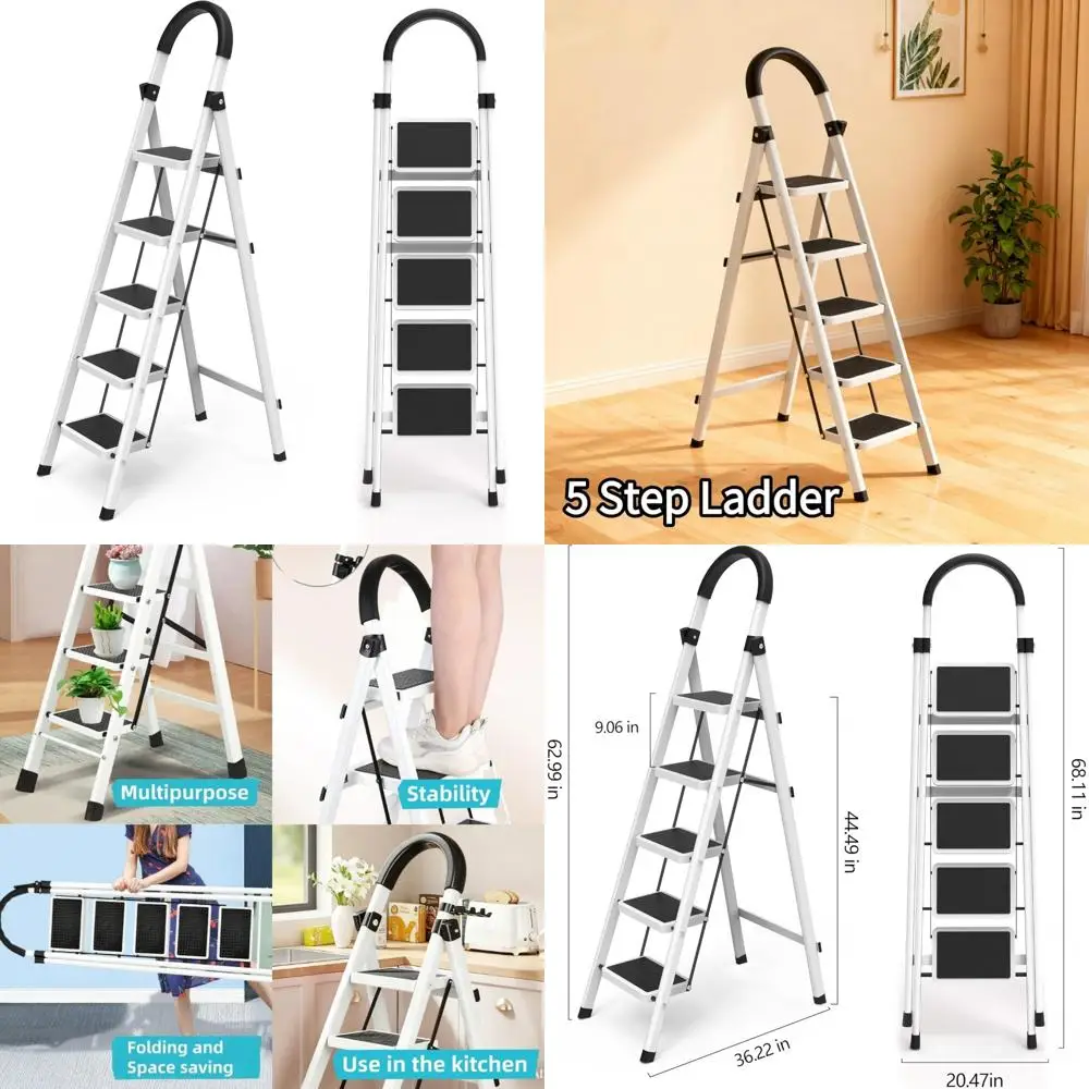 Folding Anti-Slip Step Stool with Cushioned Handle - Lightweight Aluminum Ladder for Kitchen and Bathroom Use
Folding Anti-Slip Step Stool with Cushioned Handle - Lightweight Aluminum Ladder for Kitchen and Bathroom Use