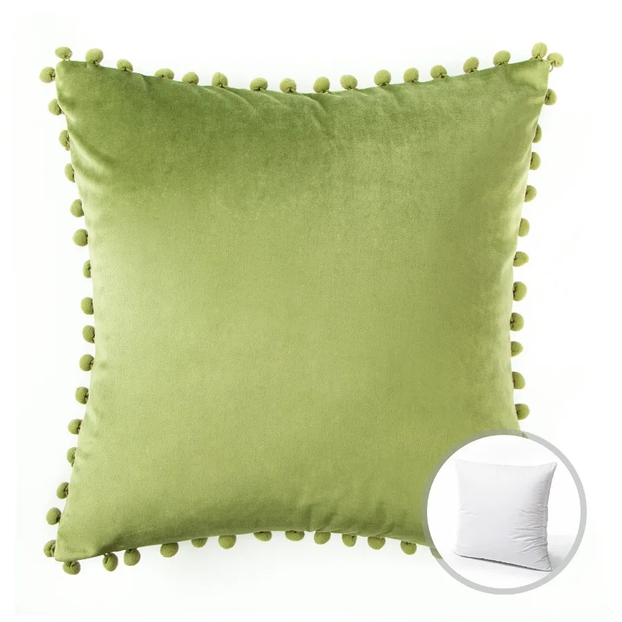 Christmas holiday Decorative Throw Pillow with insert Pom Pom Velvet Series 20" x 20" Green 1 Pack
Christmas holiday Decorative Throw Pillow with insert Pom Pom Velvet Series 20" x 20" Green 1 Pack