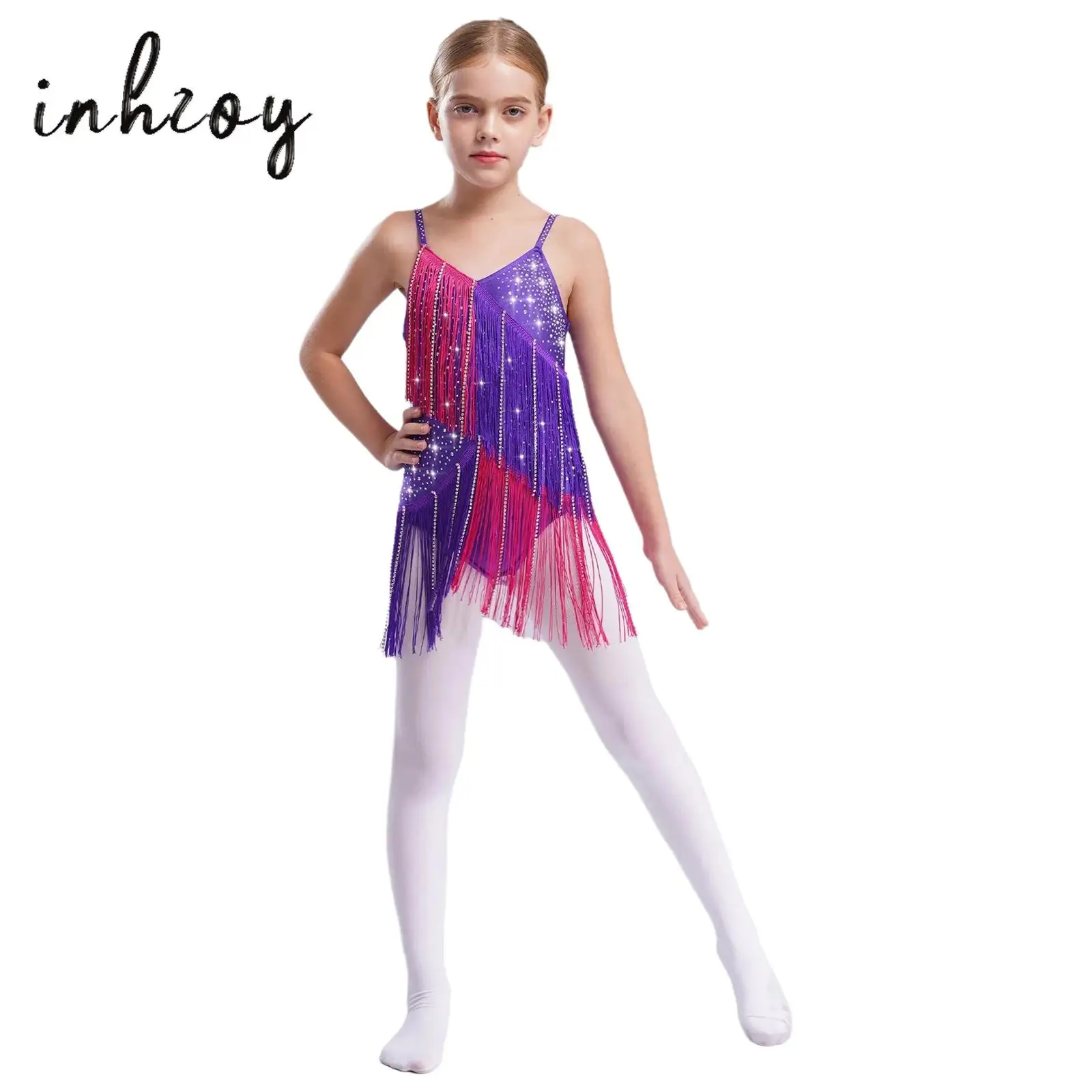 Girls Figure Skating Dance Costumes Latin Leotard V-neck Spaghetti Straps Color Block Tassels Bodysuit for Performance Practice
Girls Figure Skating Dance Costumes Latin Leotard V-neck Spaghetti Straps Color Block Tassels Bodysuit for Performance Practice