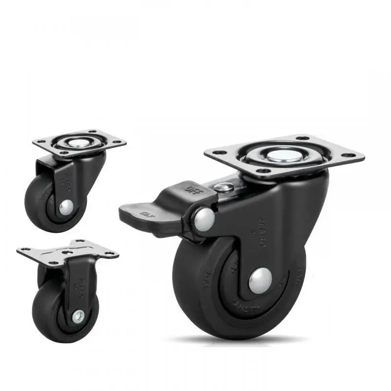 4 Pcs 1/1.25/1.5/2 Inch Black Furniture Casters, Universal Silent Rubber Wheels For Smooth Rolling
4 Pcs 1/1.25/1.5/2 Inch Black Furniture Casters, Universal Silent Rubber Wheels For Smooth Rolling