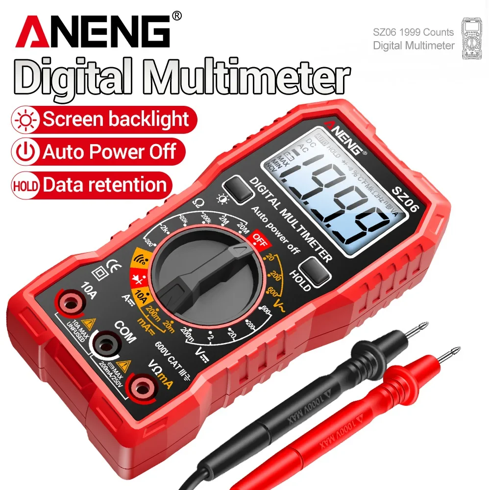 ANENG Digital Multimeter 2000 Count AC/DC Voltage Tester Current Ammeter Multimetro Diode Voltmeter Electrical Repair Tools
ANENG Digital Multimeter 2000 Count AC/DC Voltage Tester Current Ammeter Multimetro Diode Voltmeter Electrical Repair Tools