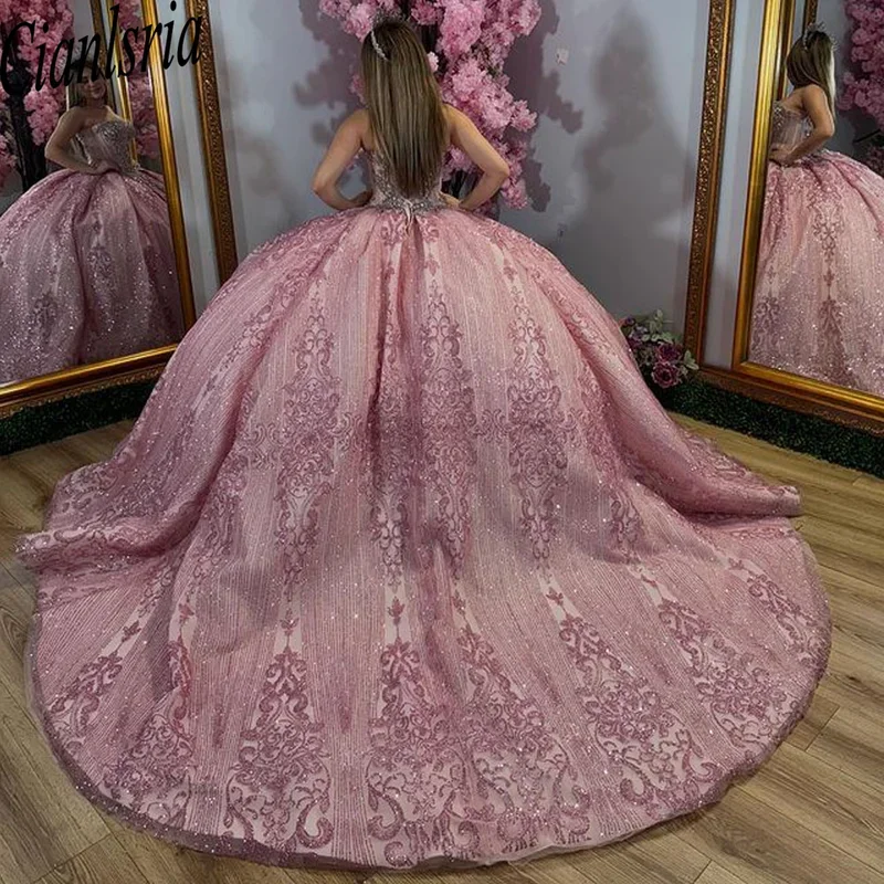 Customized Gorgeous Pink Ball Gown Quinceanera Dress With Gold Appliques Lace Beads Crystal Vestidos 15 De XV Años
Customized Gorgeous Pink Ball Gown Quinceanera Dress With Gold Appliques Lace Beads Crystal Vestidos 15 De XV Años