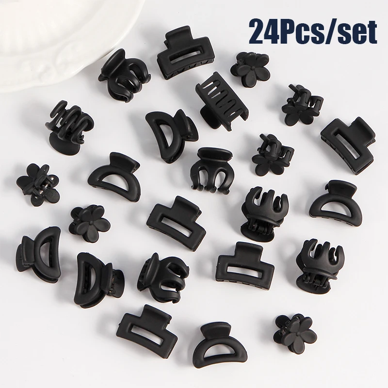 24Pcs Set Elegant Black Acrylic Hair Claws Clip Crab Claw Barrette Hairpins for Women Girls Hair Accessories
24Pcs Set Elegant Black Acrylic Hair Claws Clip Crab Claw Barrette Hairpins for Women Girls Hair Accessories