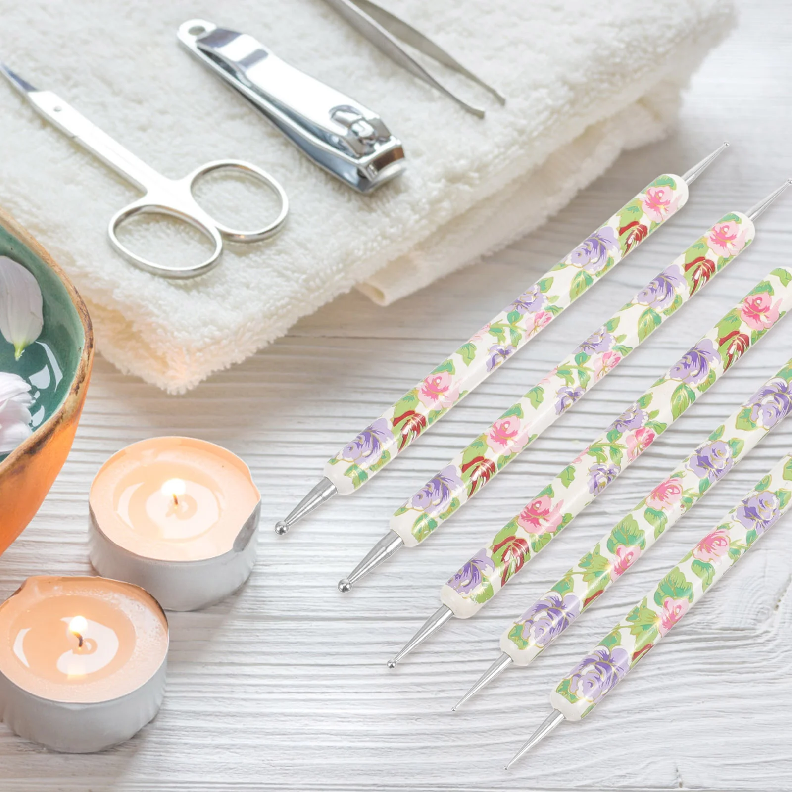 5pcs Printed Flowers Rod Nail Painting Pens Dual-end Pen Dotting Tools for Manicure Carving Modeling
5pcs Printed Flowers Rod Nail Painting Pens Dual-end Pen Dotting Tools for Manicure Carving Modeling