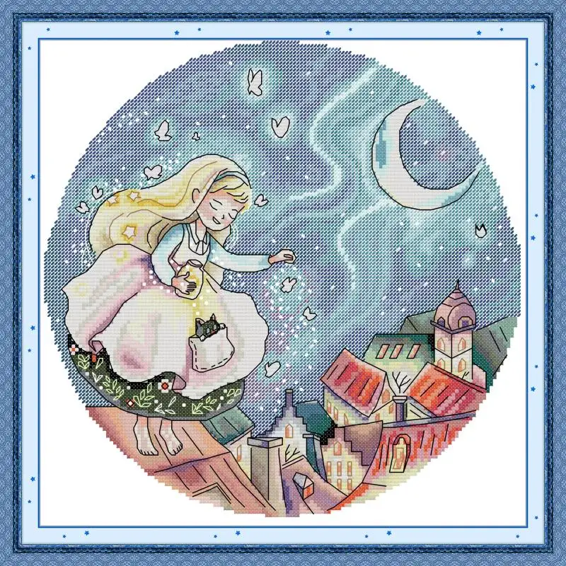 Maydear Full Cross Stitch Kit,11CT/14CT/16CT/9CT Aida Fabric,DMC Threads Sewing Pattern Embroidery Set-Night Elf
Maydear Full Cross Stitch Kit,11CT/14CT/16CT/9CT Aida Fabric,DMC Threads Sewing Pattern Embroidery Set-Night Elf
