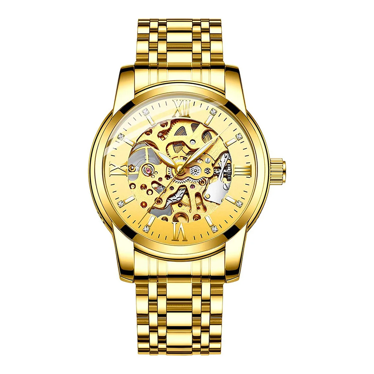 BIDEN High end men's mechanical watch with Roman hollow gold frame luminous hands and men's business watch
BIDEN High end men's mechanical watch with Roman hollow gold frame luminous hands and men's business watch