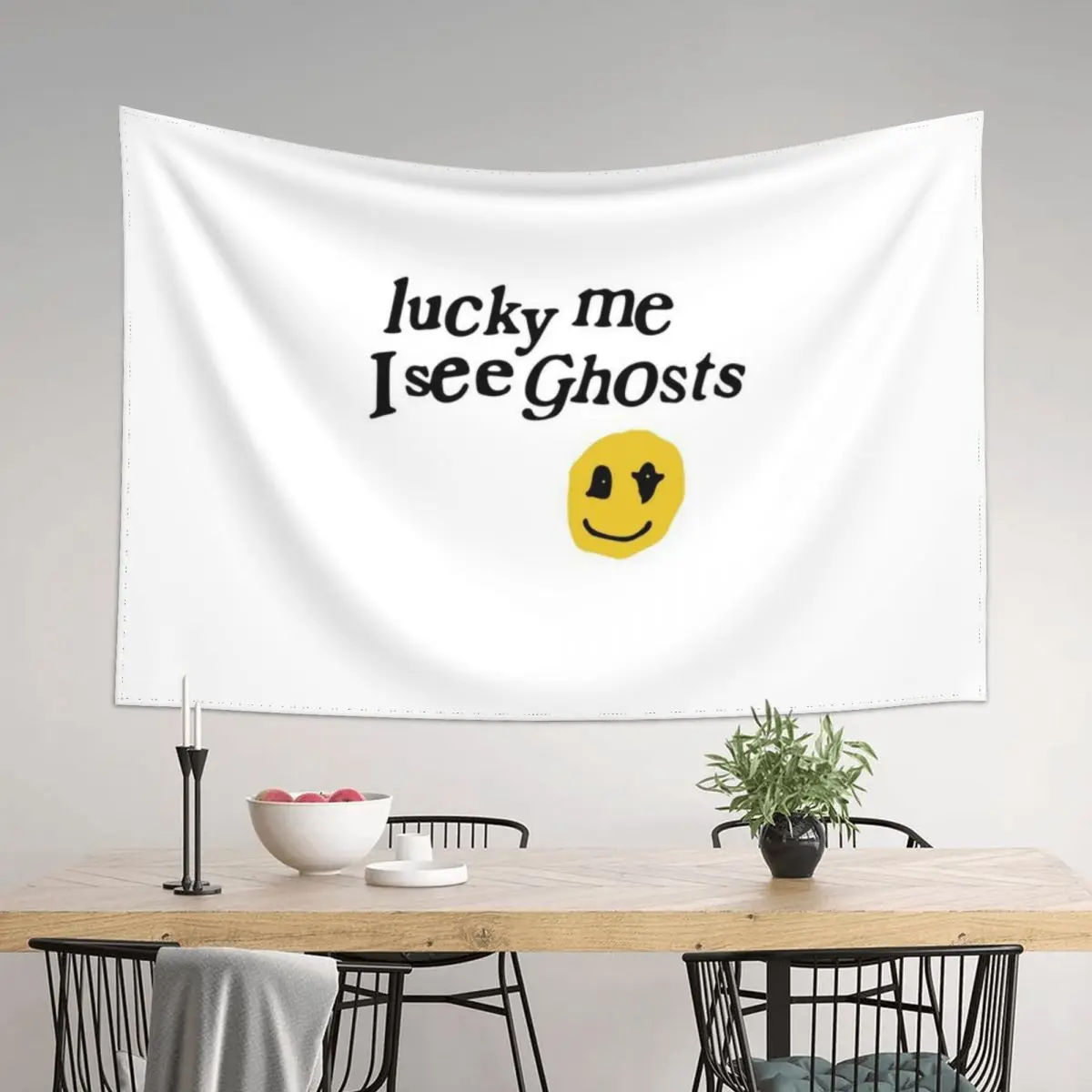 Lucky me I see Ghosts Tapestry Bedroom Deco Room Design Room Decorating Aesthetic Decorative Paintings Tapestry
Lucky me I see Ghosts Tapestry Bedroom Deco Room Design Room Decorating Aesthetic Decorative Paintings Tapestry