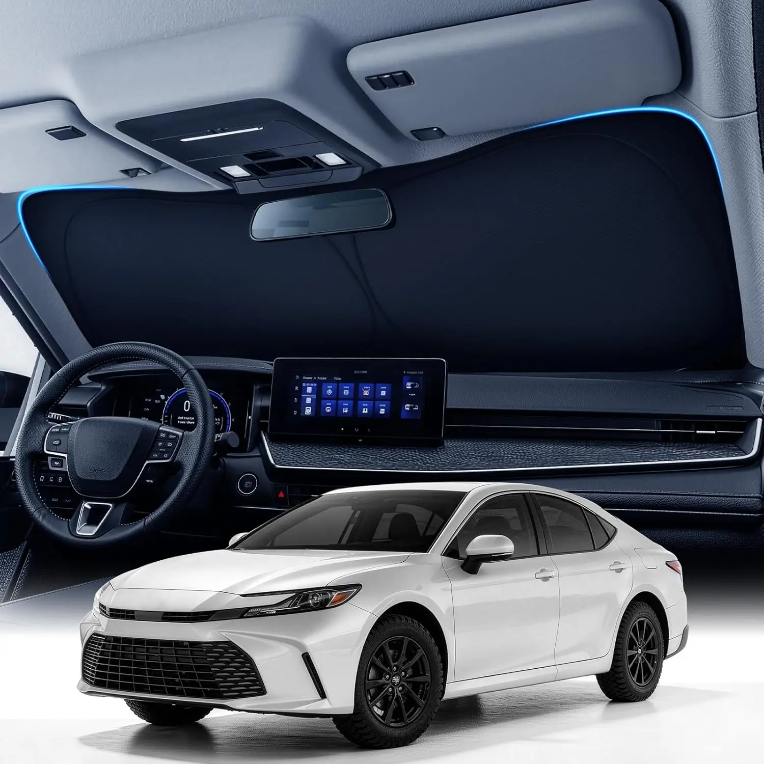 Custom Windshield Sun Shade for Camry 2018-2024 - 7-Layer Heavy-Duty UV & Heat Block
Custom Windshield Sun Shade for Camry 2018-2024 - 7-Layer Heavy-Duty UV & Heat Block