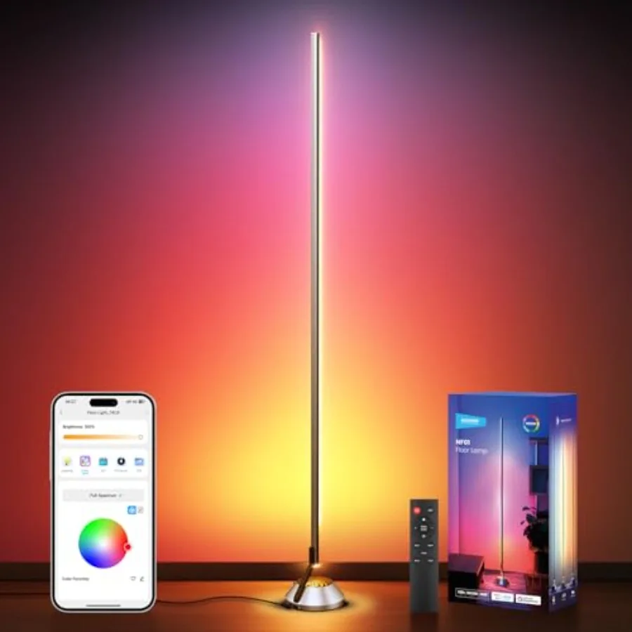 Smart RGBW Floor Lamp 1500lm LED Standing Corner Light Compatible with Alexa Google APP Control/AI DIY/Music Sync/16 Mil
Smart RGBW Floor Lamp 1500lm LED Standing Corner Light Compatible with Alexa Google APP Control/AI DIY/Music Sync/16 Mil